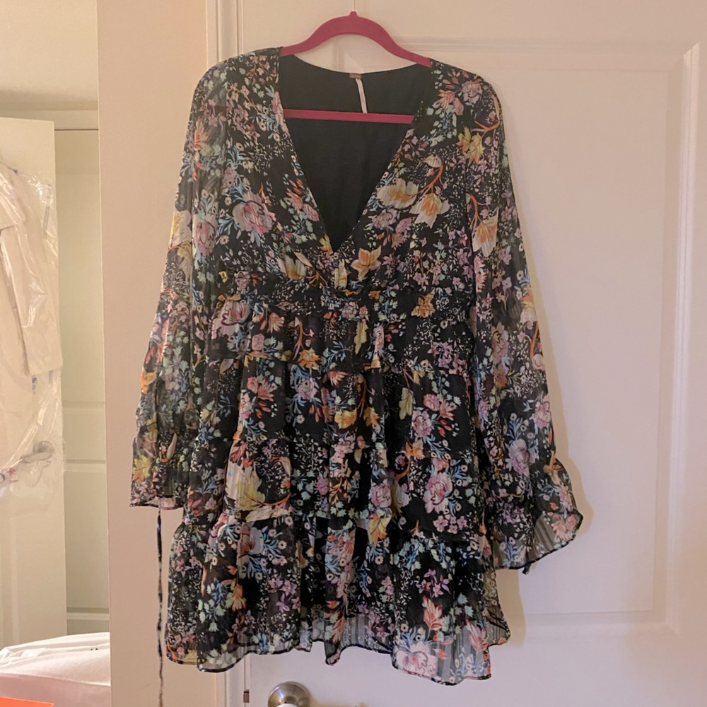 Free People Long-Sleeve Floral Dress